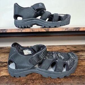 Champion Hiking Walking Sandals Black Gray Adjustable Straps Mens' 7 women's 8.5